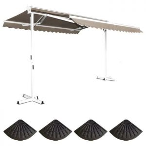 Strore banne double pente avec coffre + 4 dalles de lestage – 4 x 3 m – store double pente