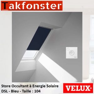Store Occultant à énergie solaire VELUX bleu foncé DSL 104