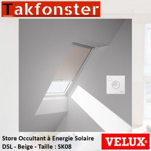 Store Occultant à énergie solaire VELUX beige DSL SK08